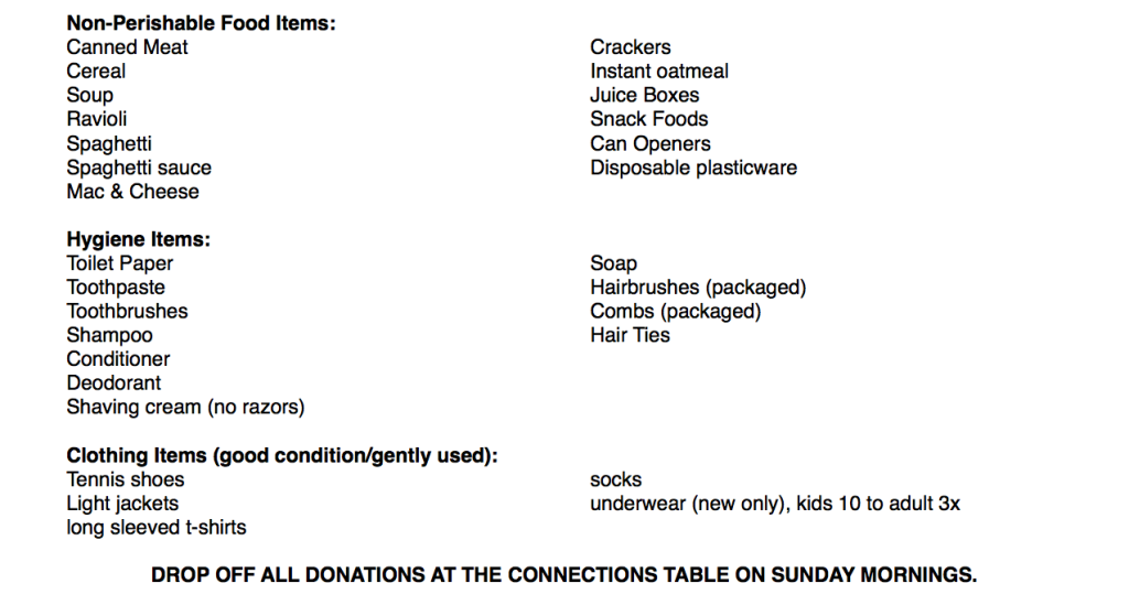 food and clothing drive